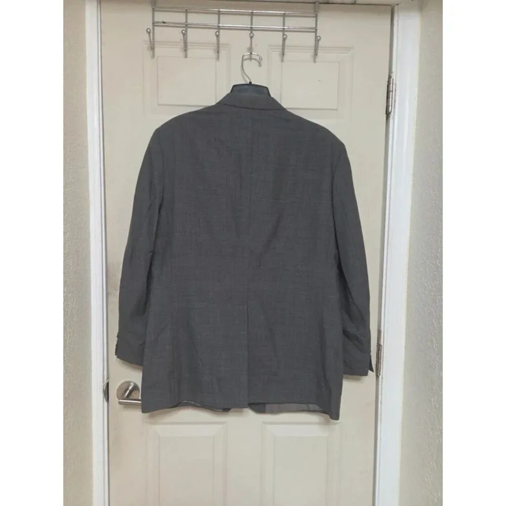 Savane Men's Wool Blend Suit Jacket Blazer -Charcoal Gray Textured